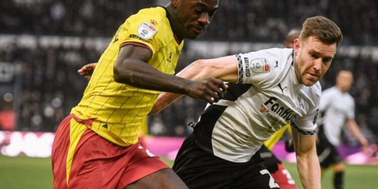 James Abankwah debuts for Watford against Derby