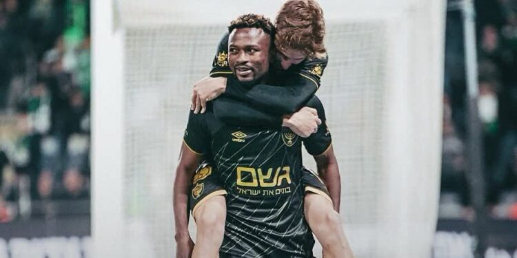 Patrick Twumasi scores in Beitar Jerusalem’s slim defeat to Hapoel Haifa in Israel