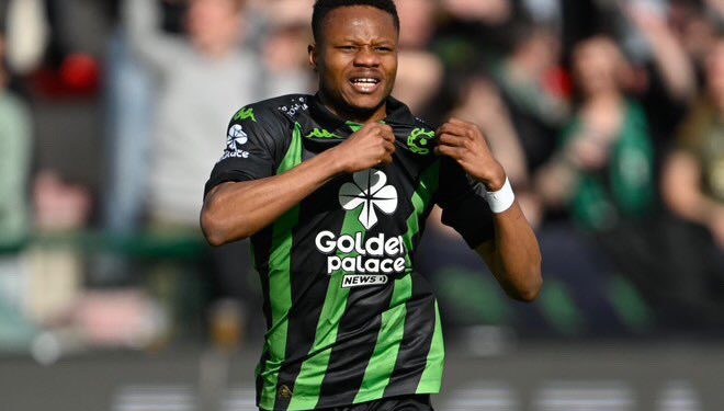 Lawrence Agyekum excited after scoring first goal for Cercle Brugge in Belgian Pro League