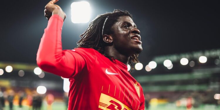 Ghanaian teenager Caleb Yirenkyi scores first FC Nordsjaelland goal in 3-1 win over Vejle