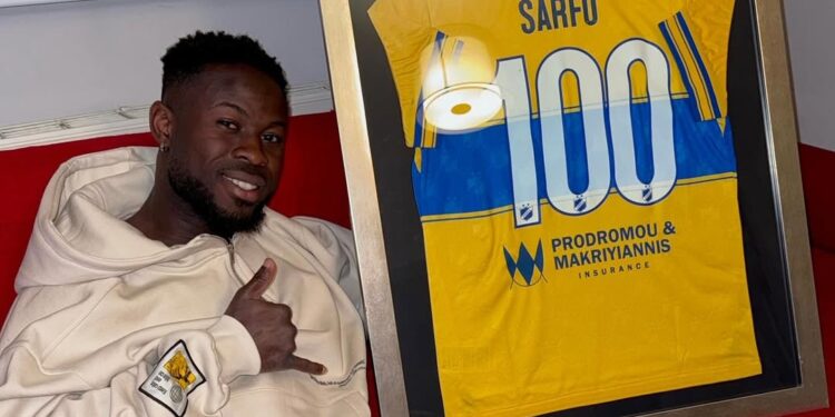 Kingsley Sarfo delighted to make 100 APOEL Nicosia appearances