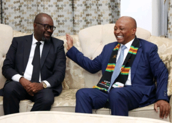 CAF president Patrice Motsepe pays courtesy call on Ghana president John Mahama
