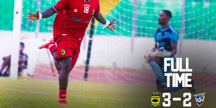 Match Report: Albert Amoah hat-trick inspires Asante Kotoko to thrilling 3-2 victory over Medeama in Kumasi
