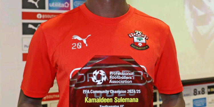 Kamaldeen Sulemana named Southampton’s PFA Community Champion for 2024/25