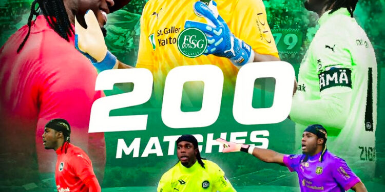Black Stars Goalkeeper Lawrence Ati-Zigi makes 200th Swiss Super League appearance for St Gallen