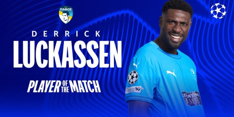 Pafos FC defender Derrick Luckassen shines, wins Player-of the-Match against Olympiacos
