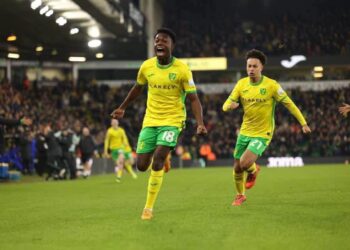 Ghanaian forward Forson Amankwah scores in Norwich City’s 3–1 win over QPR