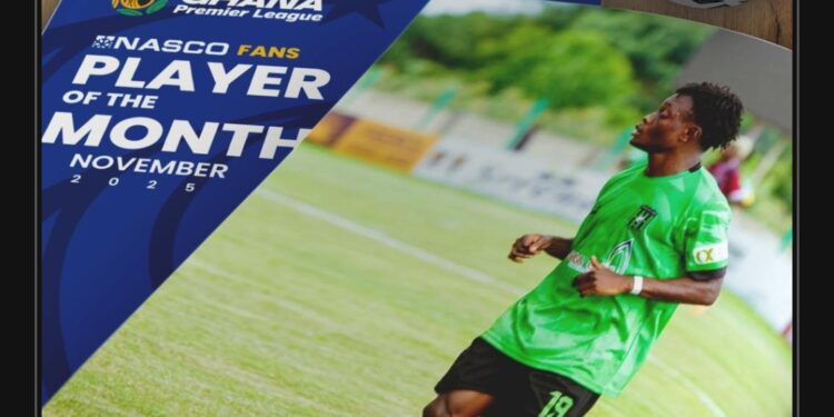 Prince Tweneboah crowned NASCO Player of the Month for November